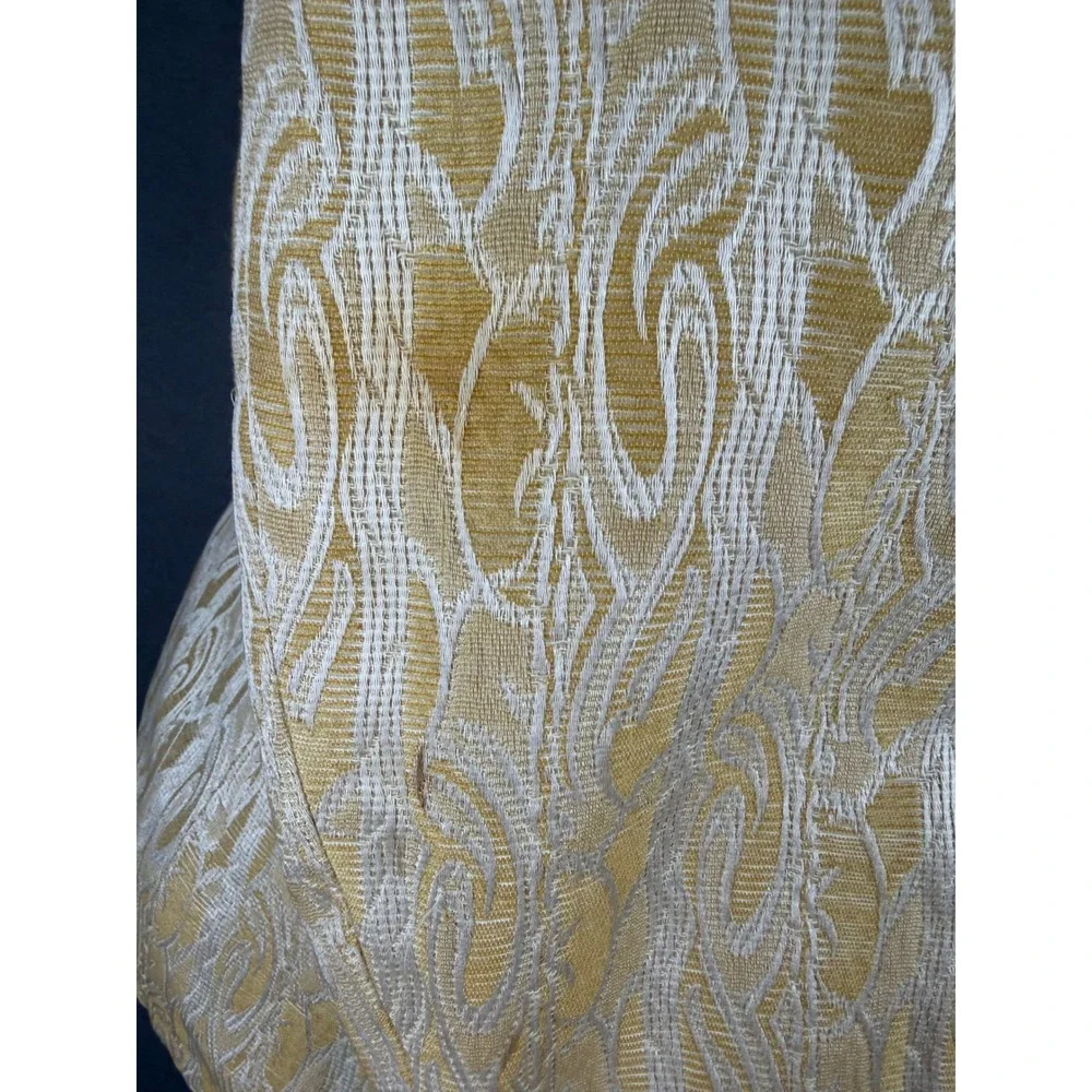 Vintage 50s‎ Delton Dinner Jacket Gold Jacquard Tuxedo Blazer Peak Lapel 38L